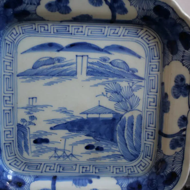 [BUNJANG] Antique Blue and White Porcelain Landscape Plate / 골동품 청화백자 산수문 접시 호승
