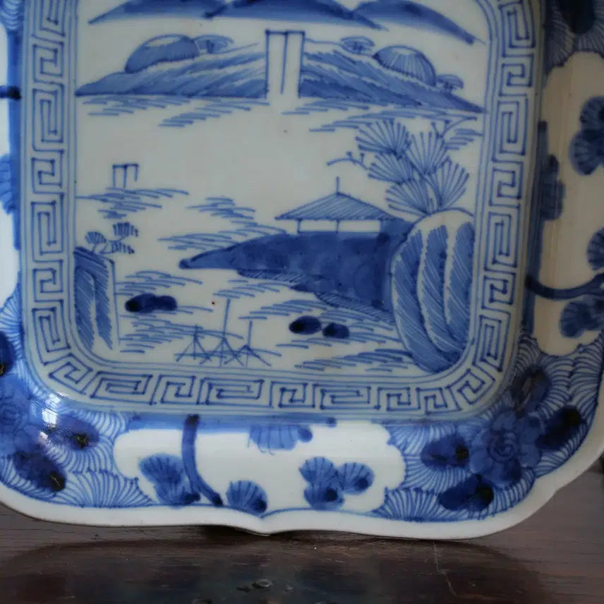 [BUNJANG] Antique Blue and White Porcelain Landscape Plate / 골동품 청화백자 산수문 접시 호승