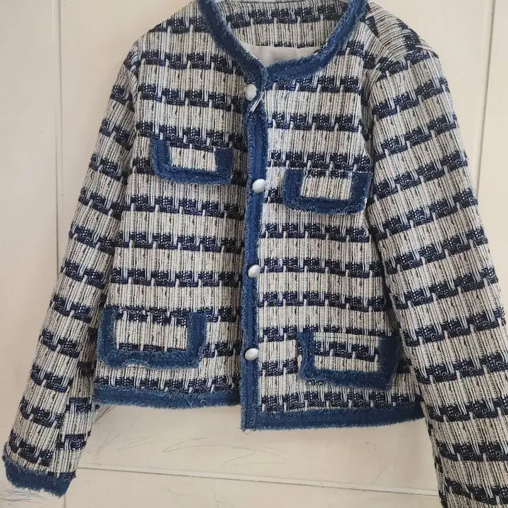[BUNJANG] Tweed Blue Point Jacket / 트위드 블루 포인트 자켓