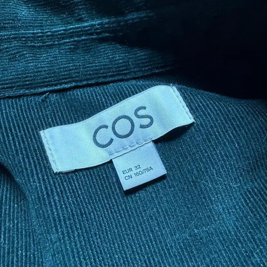 [BUNJANG] COS Corduroy Shirt Dress Jacket Dark Green / COS 코스 코듀로이 롱 셔츠 원피스 자켓 다크그린 32 xs