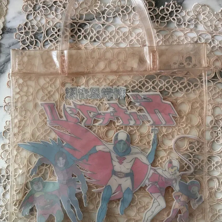 [BUNJANG] Science Ninja Team Gatchaman Vintage Vinyl Bag / 일본 고전 빈티지 과학 닌자대 독수리 오형제 비닐 백