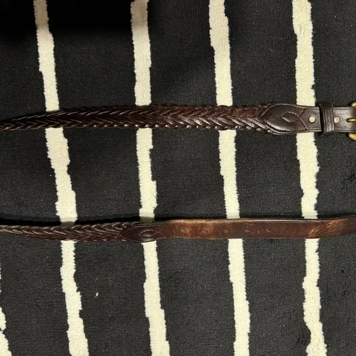 [BUNJANG] RRL Braided Leather Belt Dark Brown (Size 32) / 더블알엘, 브레이디드 레더 벨트, 32 size(dark brown)