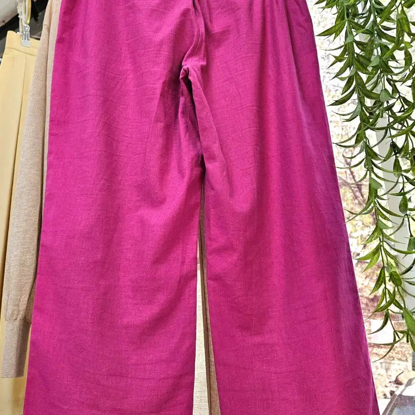[SOLD OUT] [새상품]핫핑크 린넨/마 와이드 팬츠(77~)