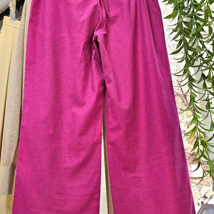 [SOLD OUT] [새상품]핫핑크 린넨/마 와이드 팬츠(77~)