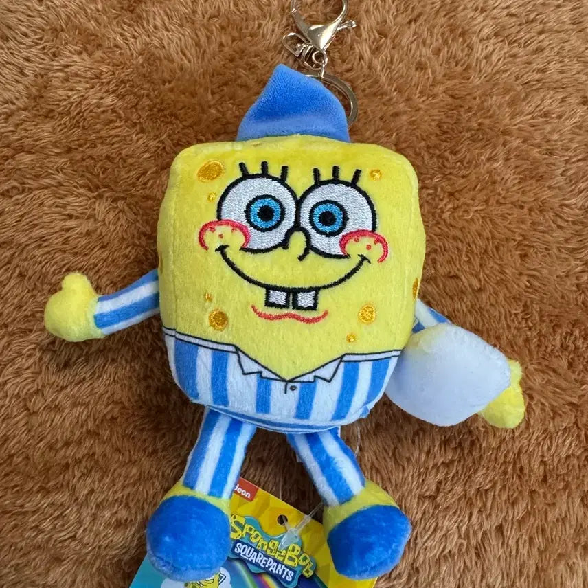 [BUNJANG] SpongeBob Plush Keychain / 스폰지밥 파자마 봉제인형 키링