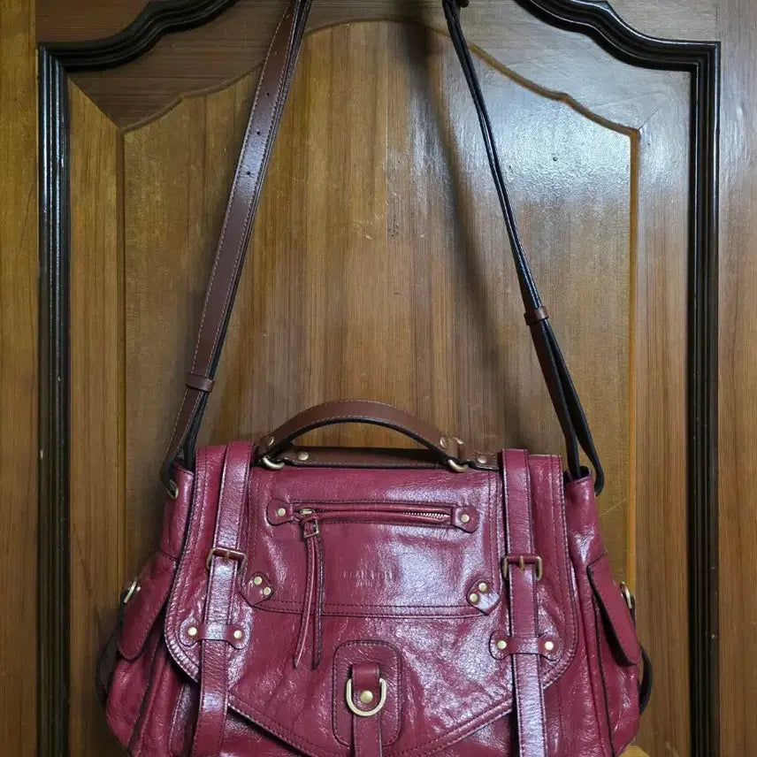 [BUNJANG] Beanpole x Juun.J Limited Edition Wine Leather Shoulder Bag / 빈폴 x 준지 숄더백 한정판 와인 가죽 가방 크로스백 핸드백 무신사