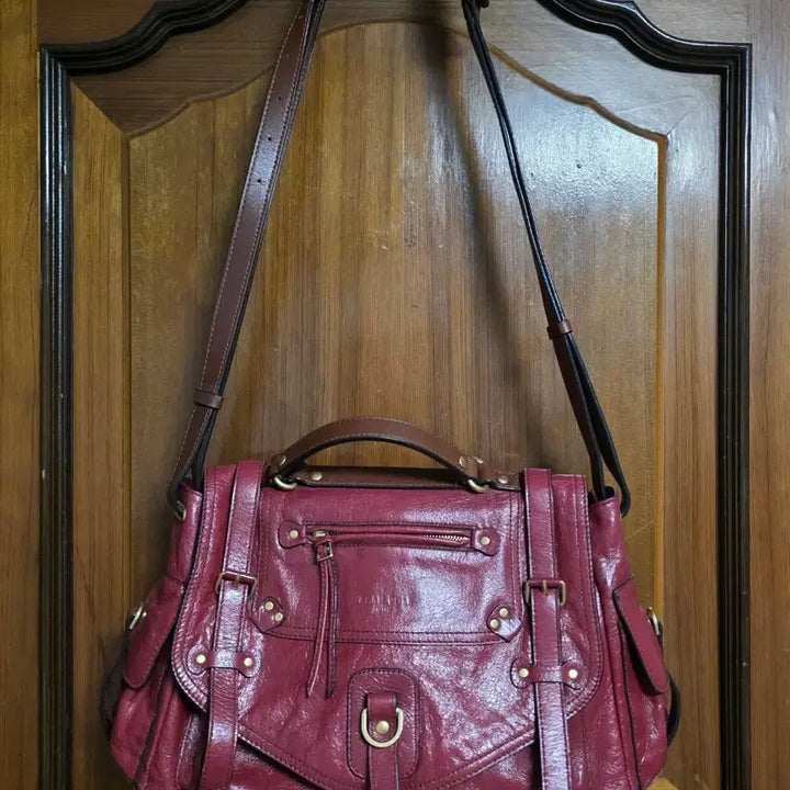 [BUNJANG] Beanpole x Juun.J Limited Edition Wine Leather Shoulder Bag / 빈폴 x 준지 숄더백 한정판 와인 가죽 가방 크로스백 핸드백 무신사