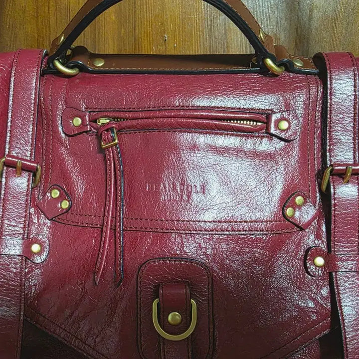 [BUNJANG] Beanpole x Juun.J Limited Edition Wine Leather Shoulder Bag / 빈폴 x 준지 숄더백 한정판 와인 가죽 가방 크로스백 핸드백 무신사