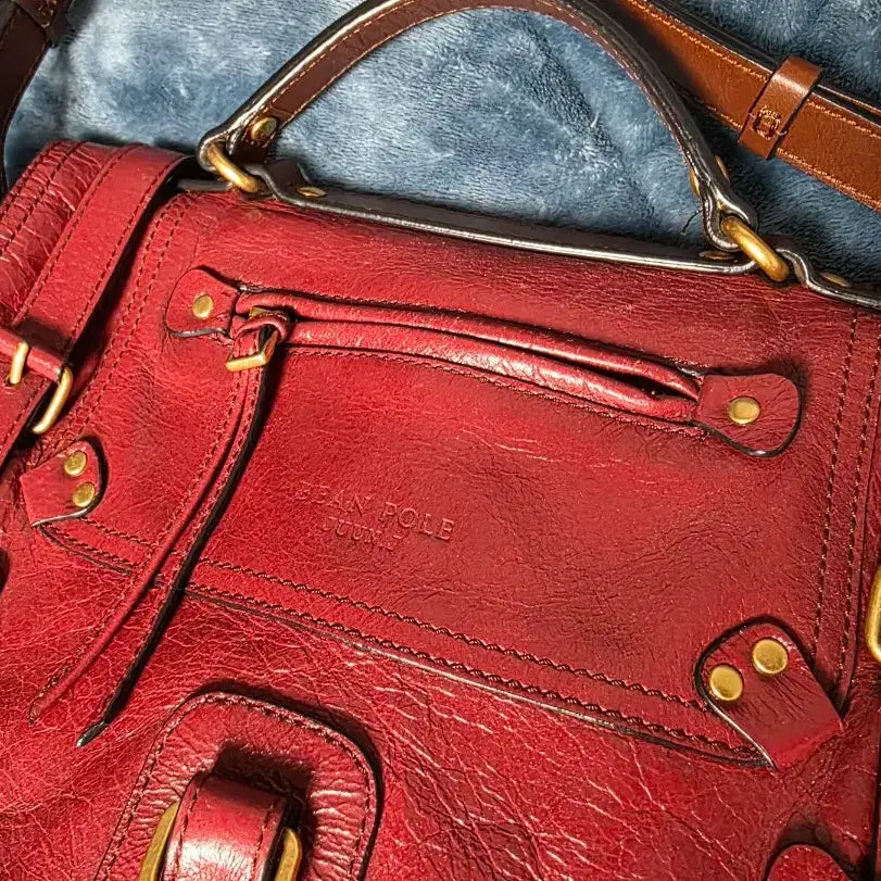 [BUNJANG] Beanpole x Juun.J Limited Edition Wine Leather Shoulder Bag / 빈폴 x 준지 숄더백 한정판 와인 가죽 가방 크로스백 핸드백 무신사