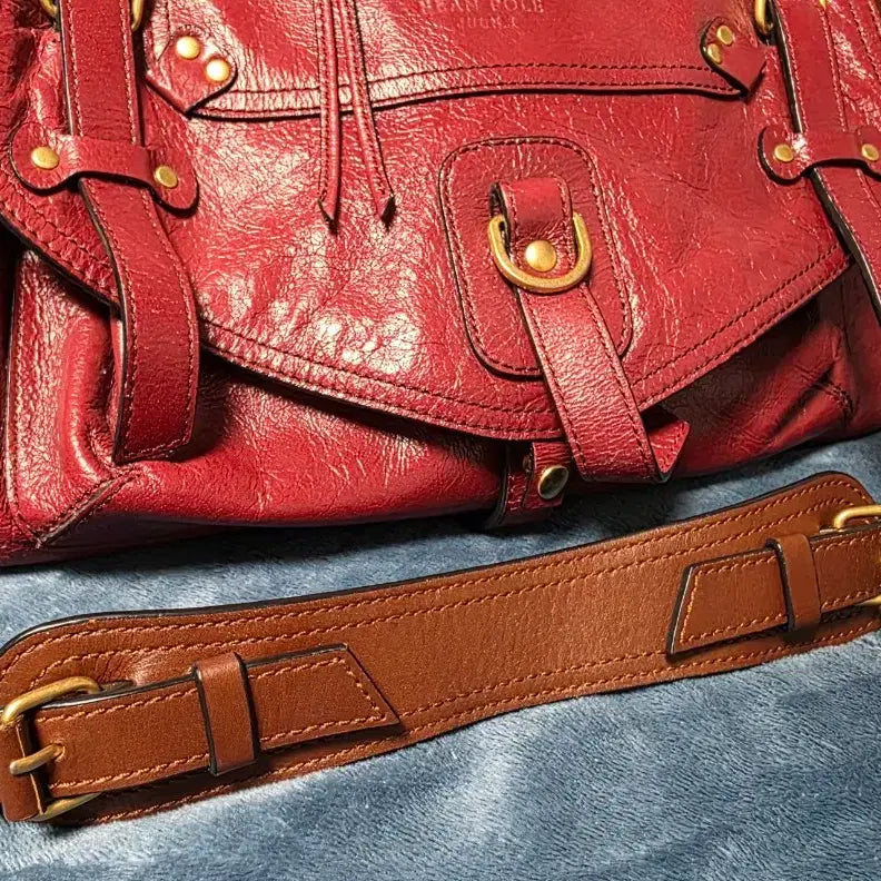 [BUNJANG] Beanpole x Juun.J Limited Edition Wine Leather Shoulder Bag / 빈폴 x 준지 숄더백 한정판 와인 가죽 가방 크로스백 핸드백 무신사
