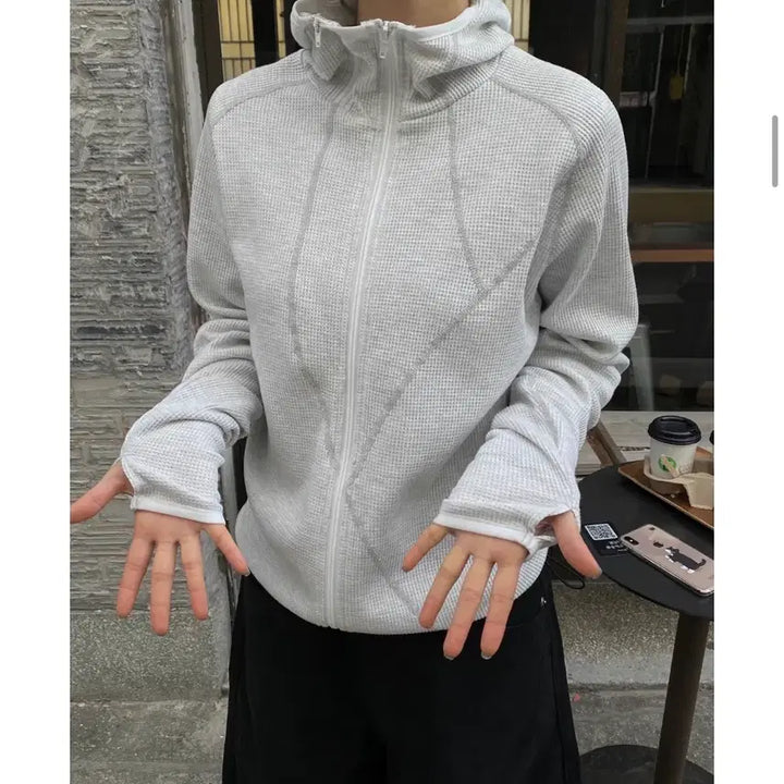 [SOLD OUT] 에이블리 문즈 스틱 절개 후드집업 백메란지