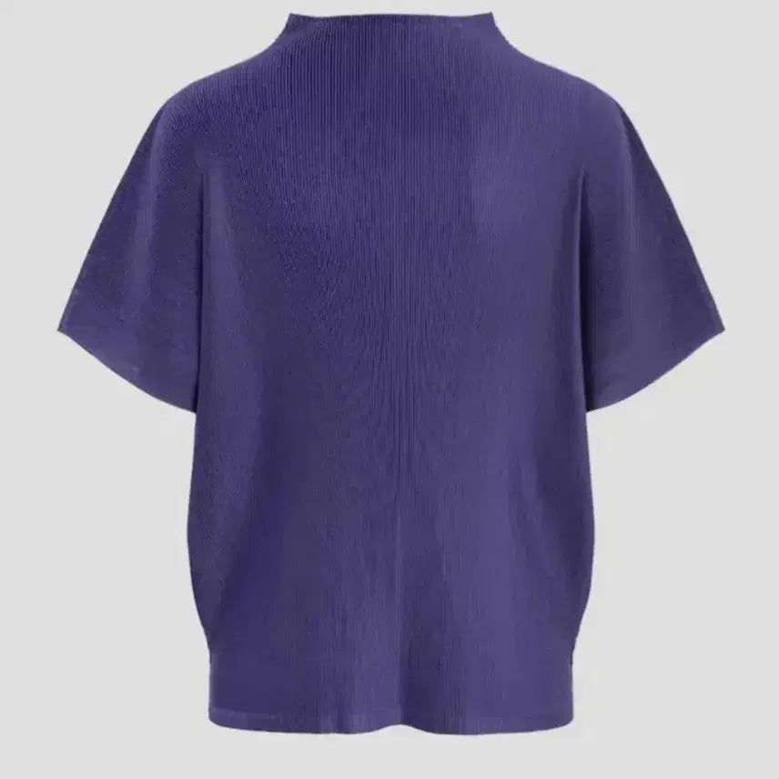 [BUNJANG] Issey Miyake Pleats Please High Neck Short Sleeve Mist Top Dark Blue Size 3 / 이세이미야케 플리츠플리즈 탑 하이넥 반소매 미스트 탑 다크블루 3사이즈