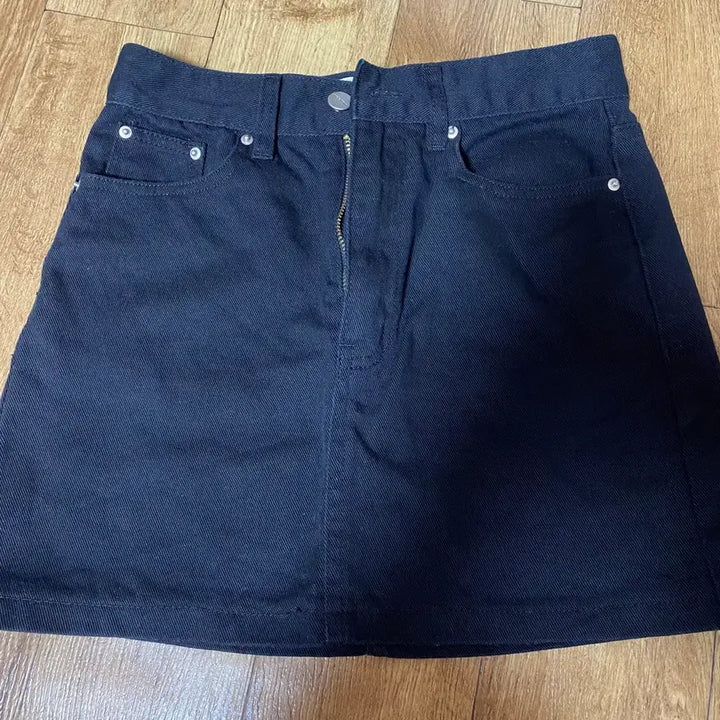 [BUNJANG] Black Up Torrance Cotton Mini Skirt Black S / 블랙업 토런스 코튼 미니스커트 블랙S