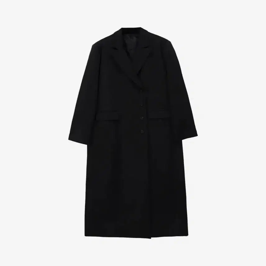 [BUNJANG] Trimming Bird Peaked Lapel Maxi Coat - Black / 트리밍버드 Peaked Lapel Maxi Coat [ Black ]