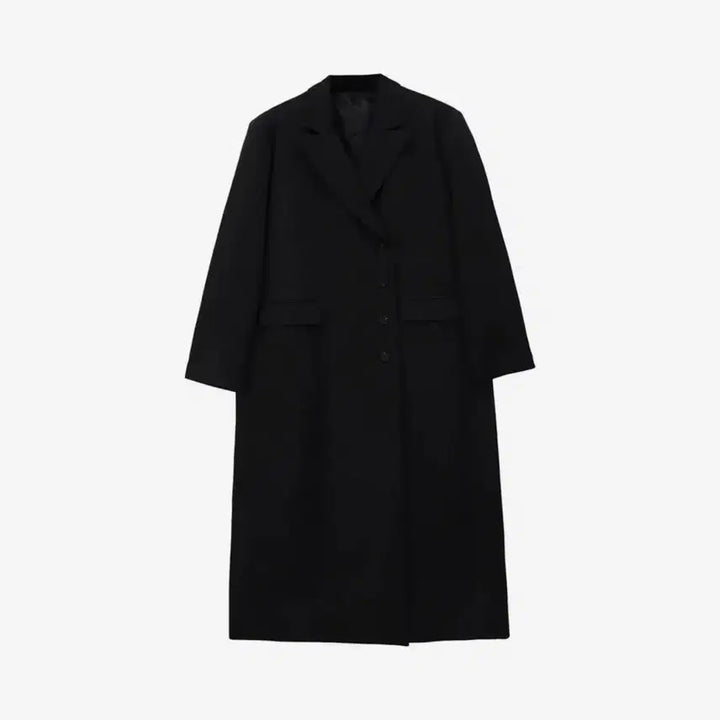 [BUNJANG] Trimming Bird Peaked Lapel Maxi Coat - Black / 트리밍버드 Peaked Lapel Maxi Coat [ Black ]