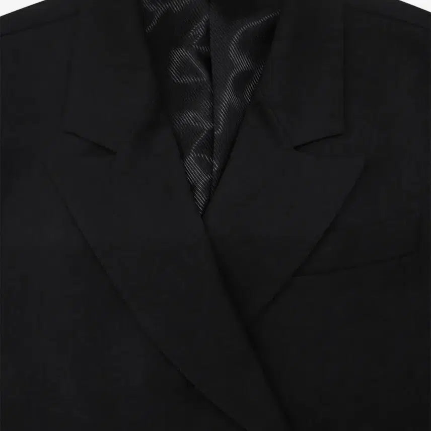 [BUNJANG] Trimming Bird Peaked Lapel Maxi Coat - Black / 트리밍버드 Peaked Lapel Maxi Coat [ Black ]