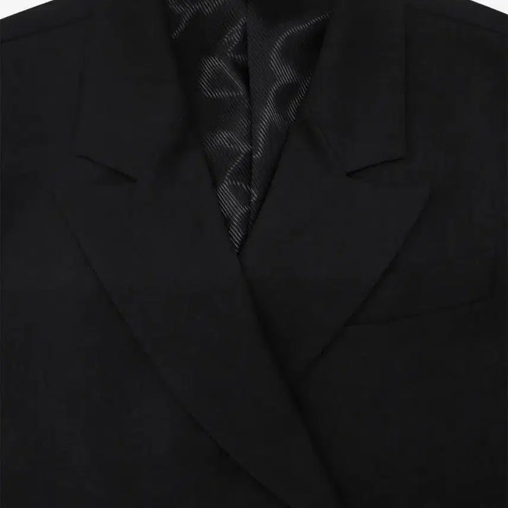 [BUNJANG] Trimming Bird Peaked Lapel Maxi Coat - Black / 트리밍버드 Peaked Lapel Maxi Coat [ Black ]