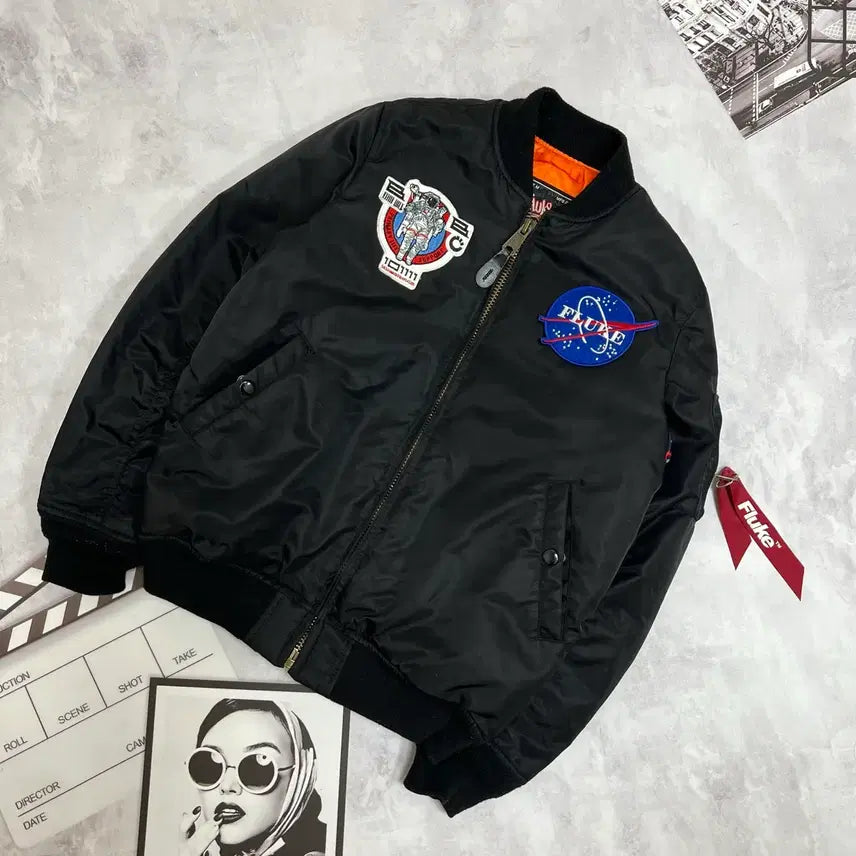 [BUNJANG] Fluke MA-1 Black Bomber Jacket / 플루크 MA-1자켓 블랙 항공점퍼