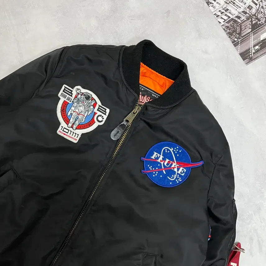 [BUNJANG] Fluke MA-1 Black Bomber Jacket / 플루크 MA-1자켓 블랙 항공점퍼