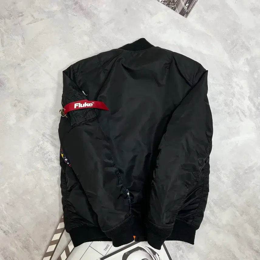 [BUNJANG] Fluke MA-1 Black Bomber Jacket / 플루크 MA-1자켓 블랙 항공점퍼