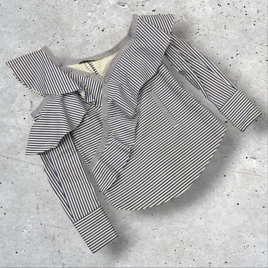 [BUNJANG] Self-Portrait Striped Frill Blouse / [S] 셀프포트레이트 스트라이프 프릴 블라우스