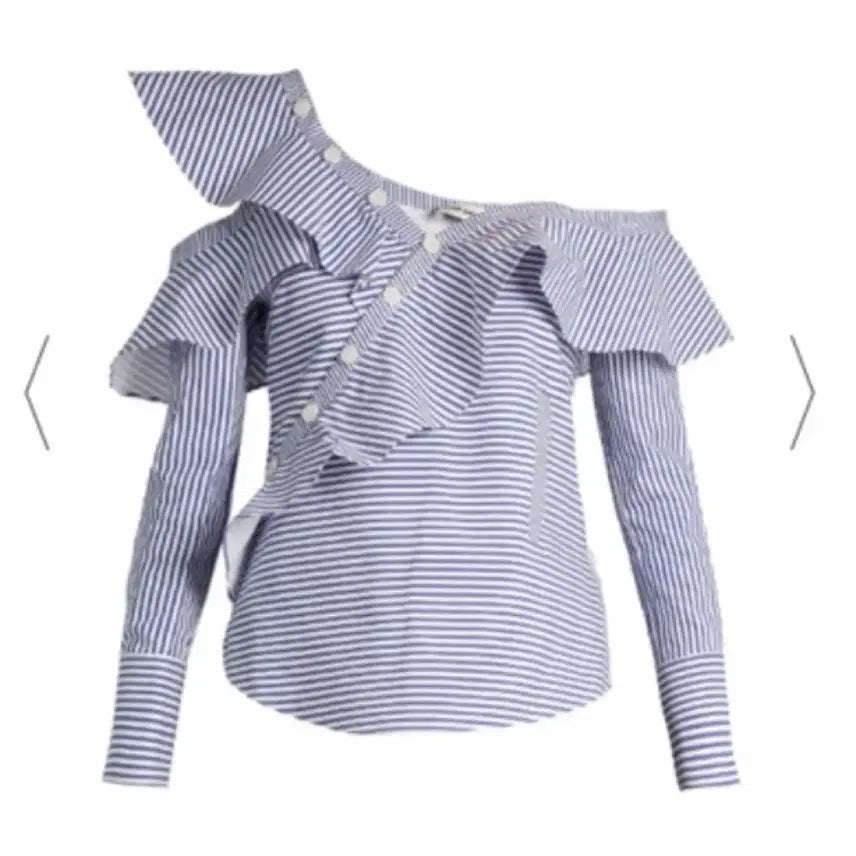 [BUNJANG] Self-Portrait Striped Frill Blouse / [S] 셀프포트레이트 스트라이프 프릴 블라우스