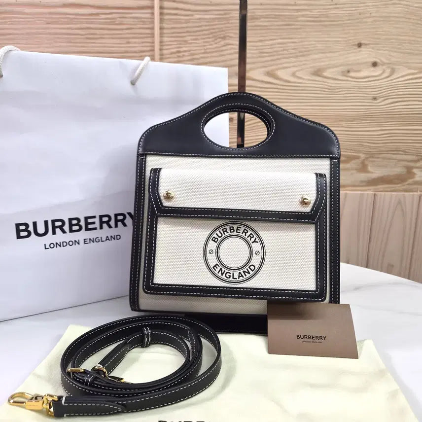 [BUNJANG] Burberry Graphic Canvas Pocket Bag / [새상품]버버리 그래픽 캔버스 포켓백