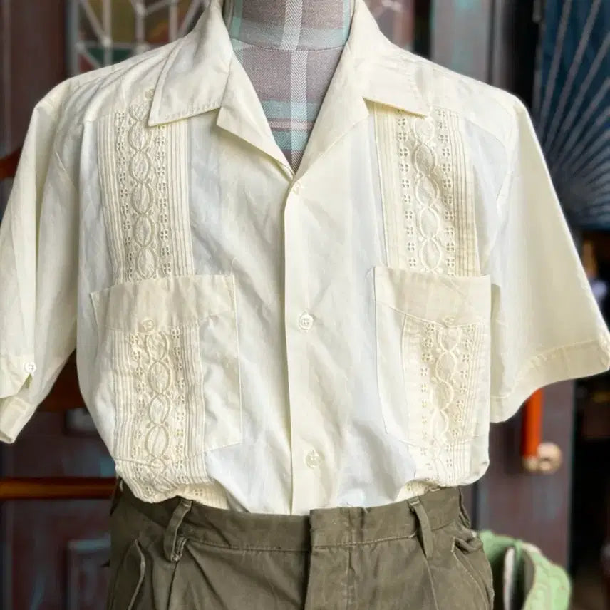 [BUNJANG] Alan Thomas Guayabera Shirt / 80-90s 알란 토마스 구아야베라 셔츠 L