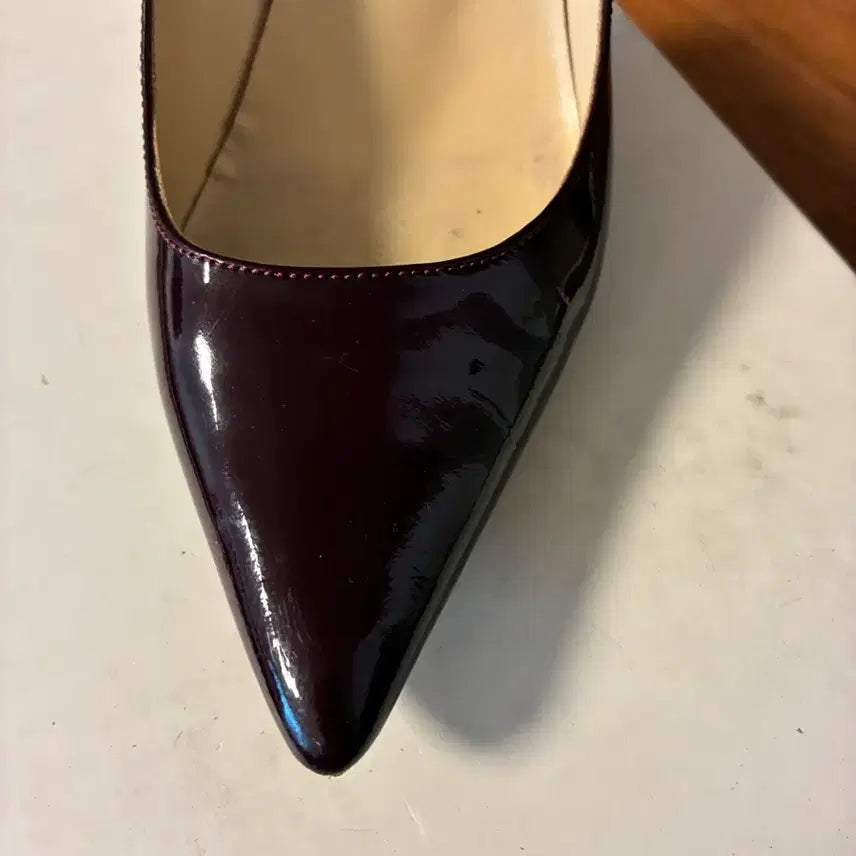 [BUNJANG] Jimmy Choo Burgundy Patent Leather Heels / 지미추 버건디 와인 8cm 힐 37사이즈