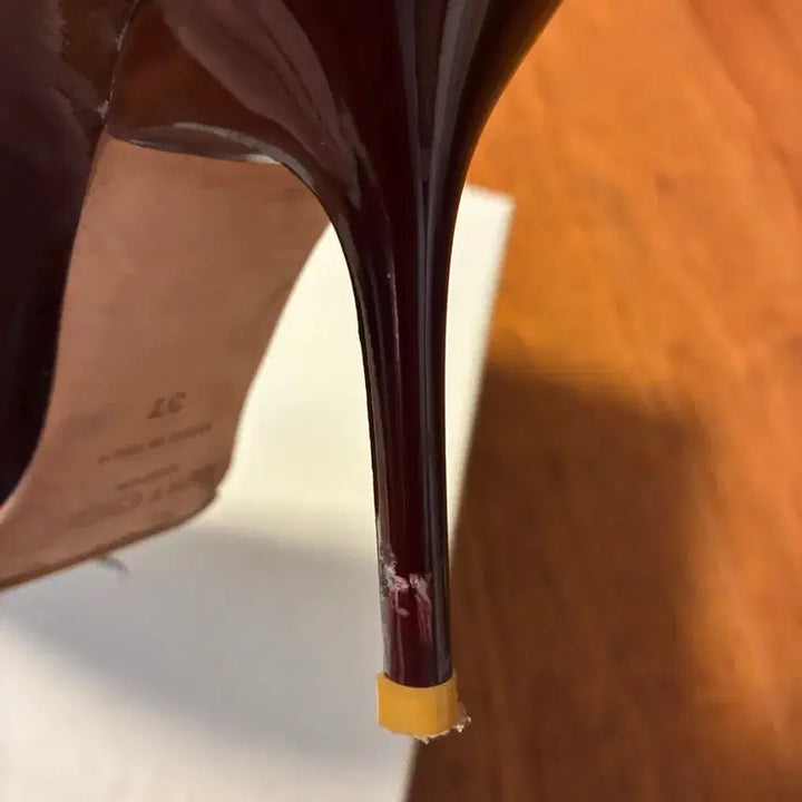 [BUNJANG] Jimmy Choo Burgundy Patent Leather Heels / 지미추 버건디 와인 8cm 힐 37사이즈