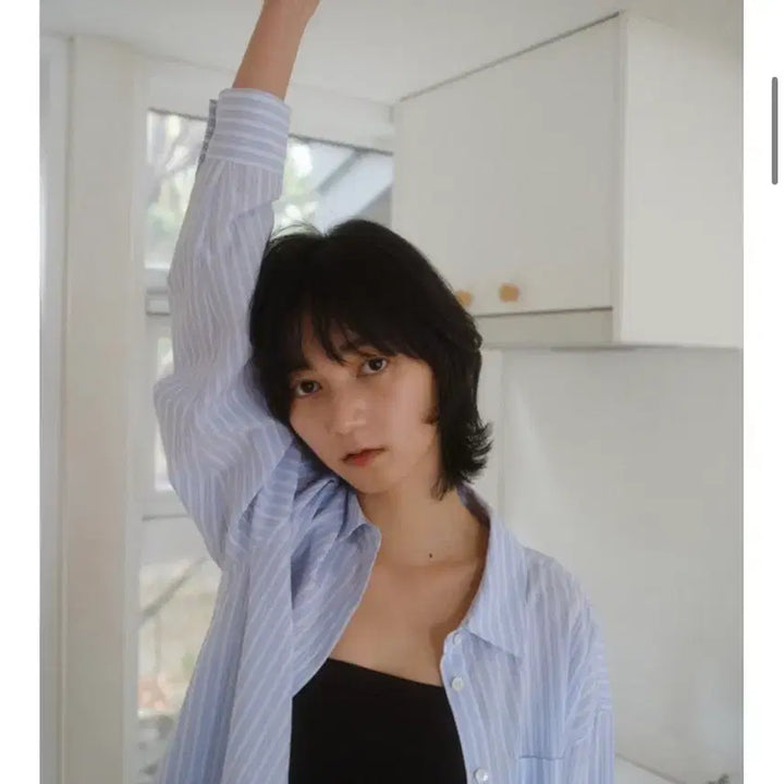 [BUNJANG] MOOR Summer Shirt (Blue Stripe) / 망고매니플리즈 MOOR 무어 썸머 셔츠(블루 스트라이프)