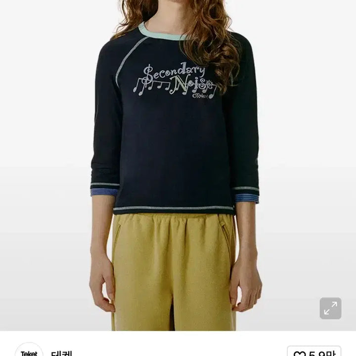 [BUNJANG] Teket Flow Note Navy L/S Tee / 테켓 Flow Note L/S Tee Navy 롱슬리브 칠부티