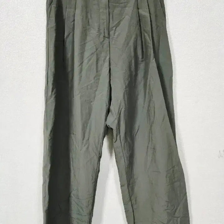 [BUNJANG] Khaki Tucked Wide Leg Pants / 카키색 핀턱 와이드바지