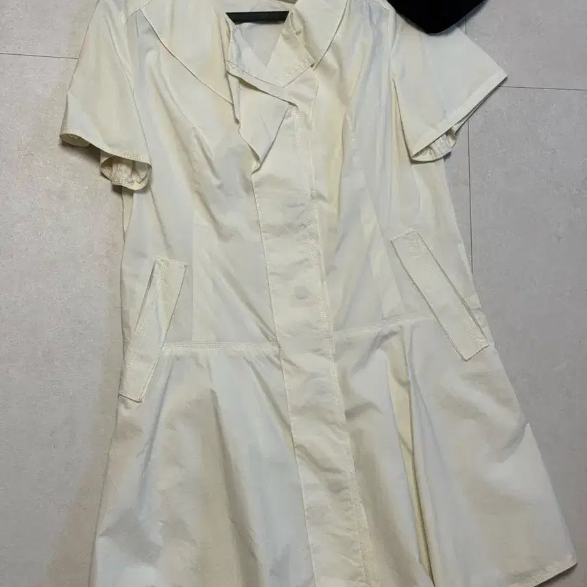 [SOLD OUT] 한섬 MINE 마인 아이보리 벨트 셔츠 원피스