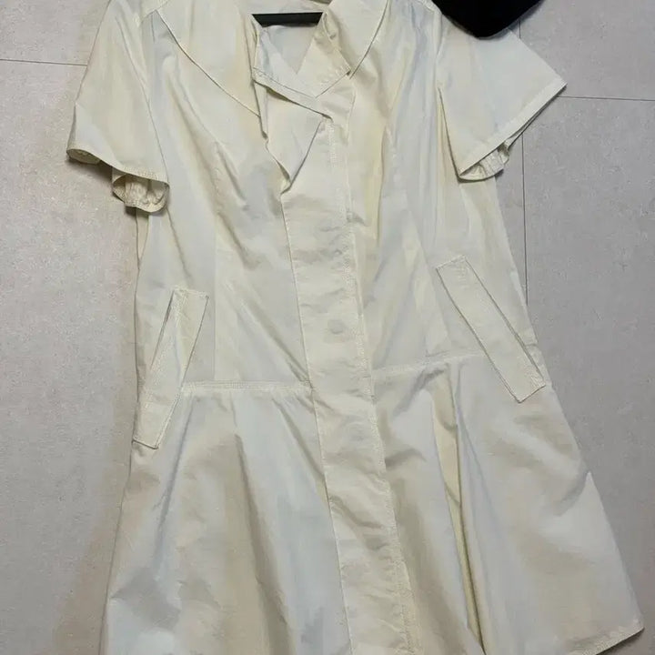 [SOLD OUT] 한섬 MINE 마인 아이보리 벨트 셔츠 원피스