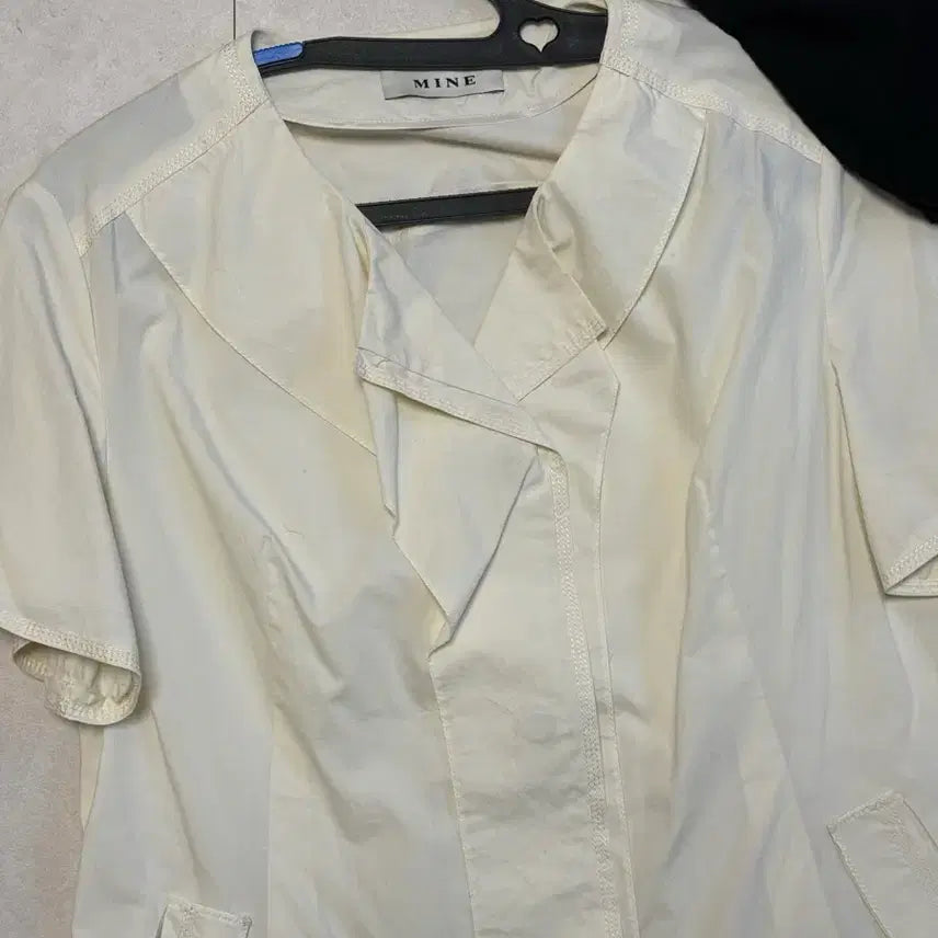 [SOLD OUT] 한섬 MINE 마인 아이보리 벨트 셔츠 원피스