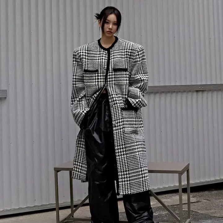 [BUNJANG] Lange More Long Tweed Coat / 랑거 모어 롱 트위드 코트