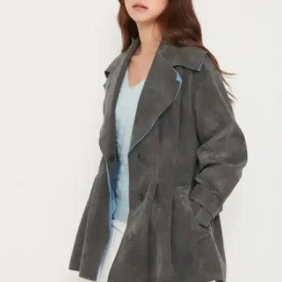 [BUNJANG] Egoist Suede Trench Jacket (Women) 95 / (새상품)에고이스트 스웨이드 트렌치 변형점퍼(여)95