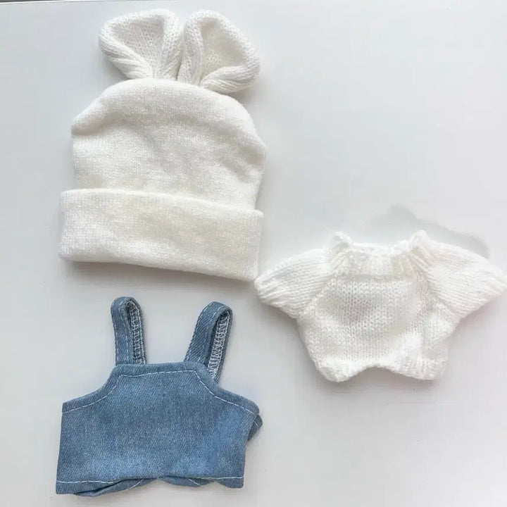 [BUNJANG] 20cm Doll Rabbit Outfit Set / 20cm 인형옷 토끼 세트 멜빵 바지