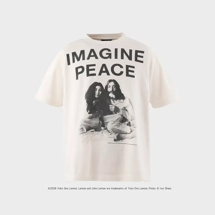 [BUNJANG] Saint Michael x John Lennon Imagine Peace Short Sleeve T-Shirt White / [새상품/L] 세인트미카엘 X 존 레논 피스 반팔티셔츠 화이트