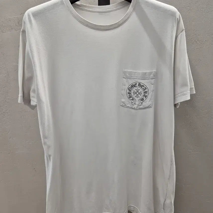 [BUNJANG] Chrome Hearts Horseshoe Pocket T-Shirt XL White / 크롬하츠 홀스슈 서울 포켓 반팔티 XL 화이트