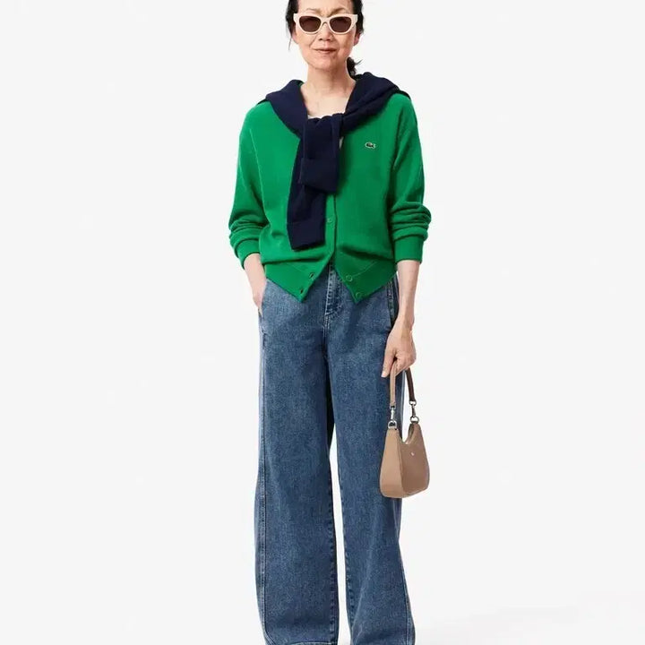 [BUNJANG] Lacoste Cashmere Cardigan Green / 정품 라코스테 캐시미어 가디건 그린