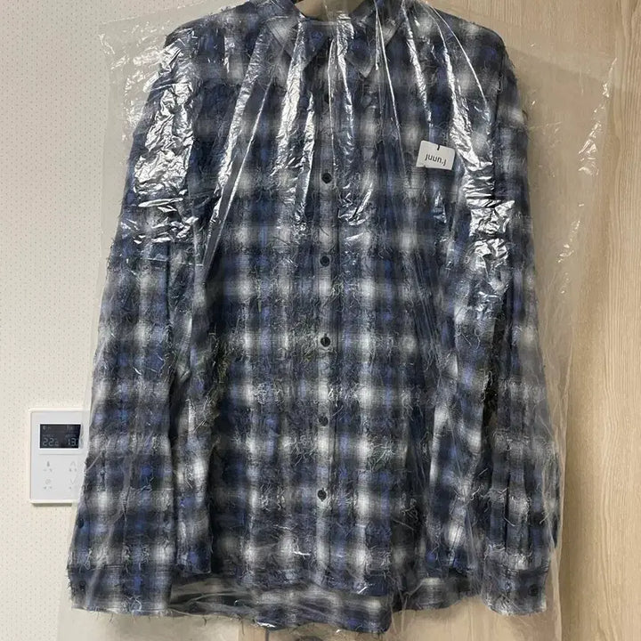 [SOLD OUT] 준지 26ss 그리드 니들 체크 루즈핏셔츠 블루, 52사이즈 새상품