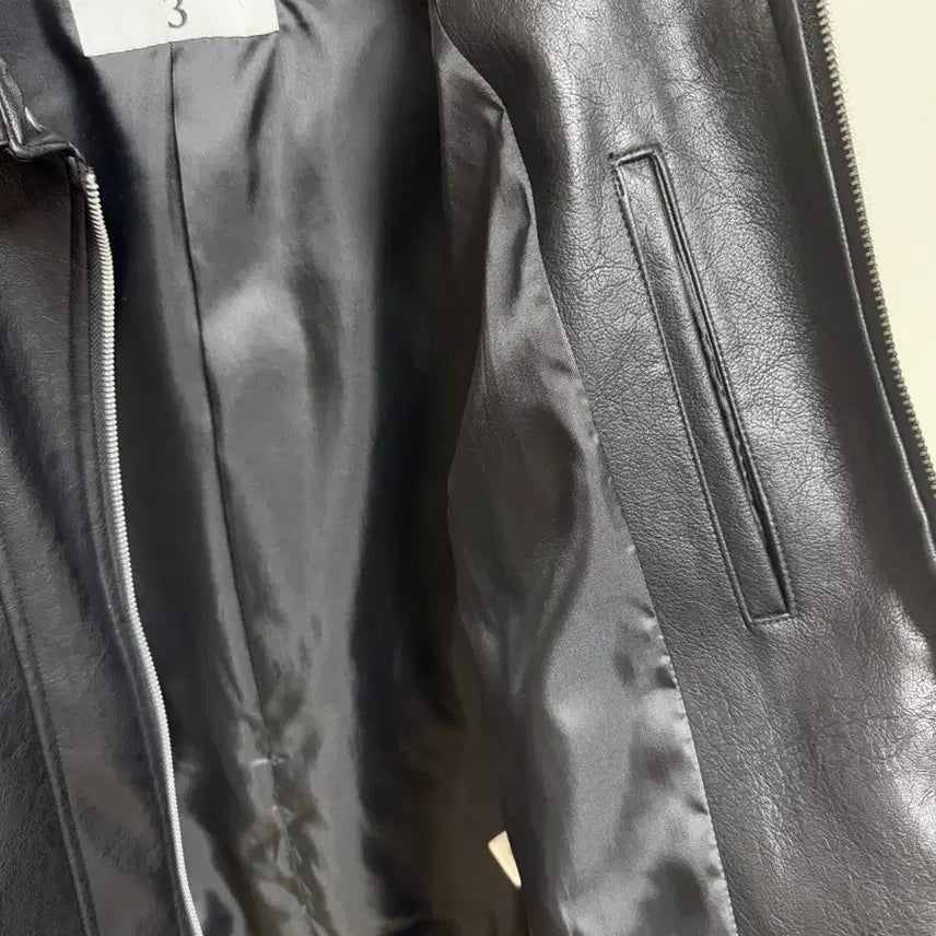 [BUNJANG] VILE JEUNE Black Leather Jacket XL / VILE JEUNE빌젠 블랙 레더 자켓 XL
