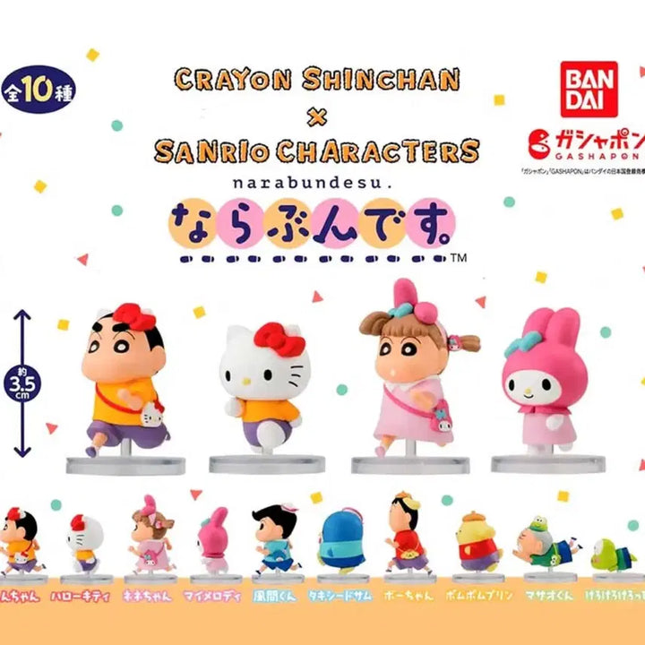 [BUNJANG] Crayon Shin-chan x Sanrio Collaboration Gacha Set (10 Types) / 짱구x산리오 콜라보 가챠 10종