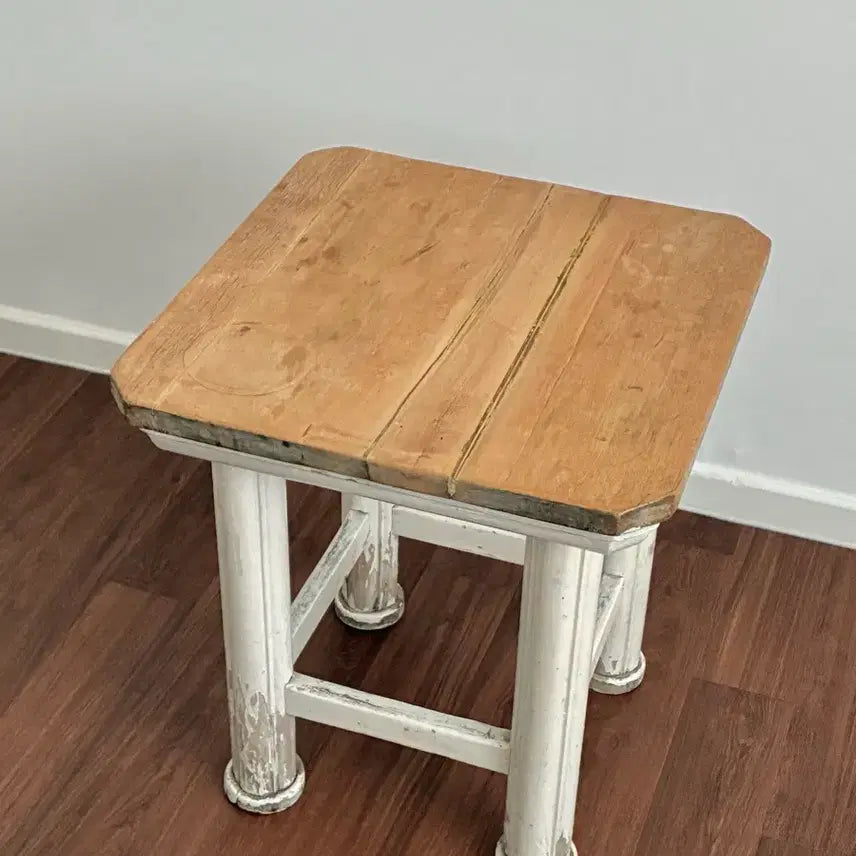 [BUNJANG] European Vintage Wooden Stool / Side Table / 유럽 빈티지 원목 스툴 / 사이드 테이블