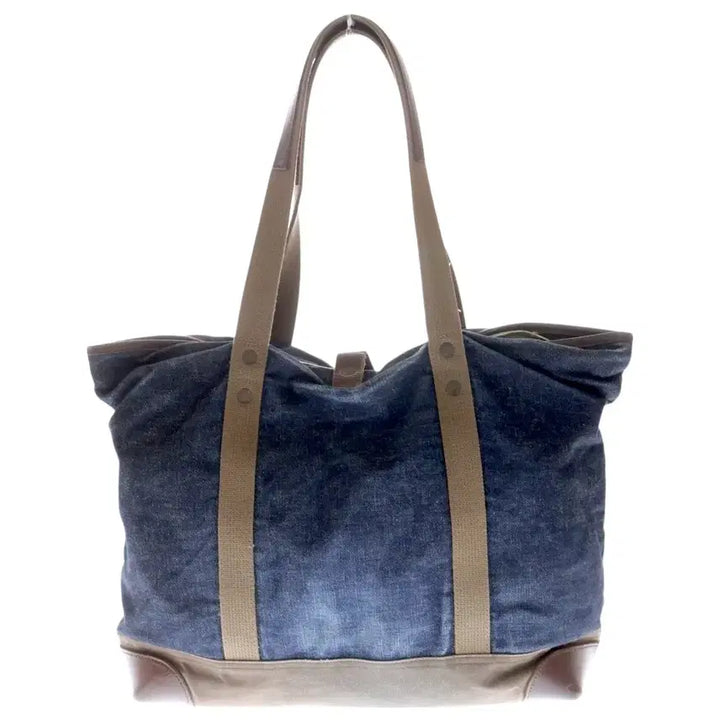 [BUNJANG] Warehouse Lot.1001 Indigo Denim Leather Boston Tote Bag / 웨어하우스 lot.1001 인디고 데님 가죽 보스톤 토트백