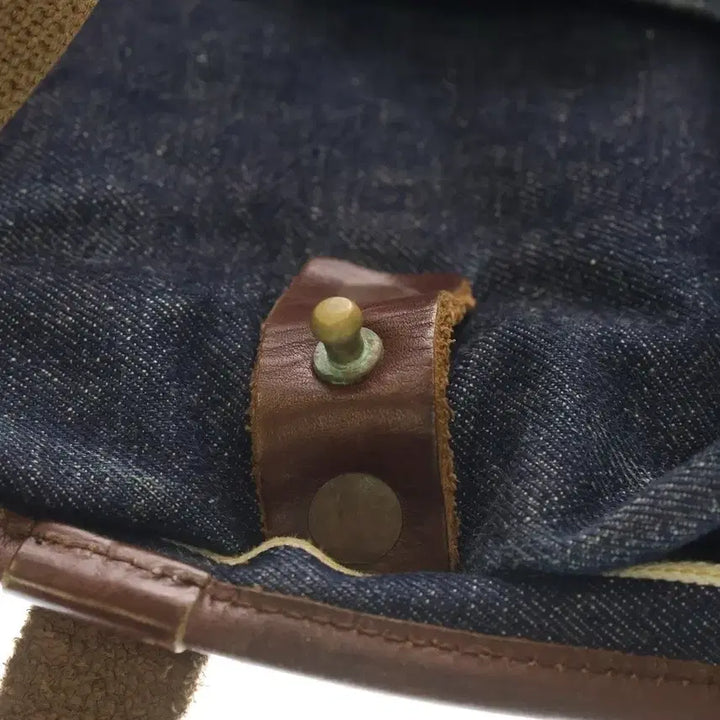 [BUNJANG] Warehouse Lot.1001 Indigo Denim Leather Boston Tote Bag / 웨어하우스 lot.1001 인디고 데님 가죽 보스톤 토트백