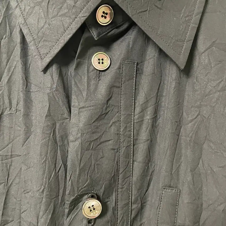 [BUNJANG] Wooyoungmi Cuff Detail Crinkle Shirt Black / 우영미 커프스 디테일 크링클 셔츠 블랙, 50사이즈