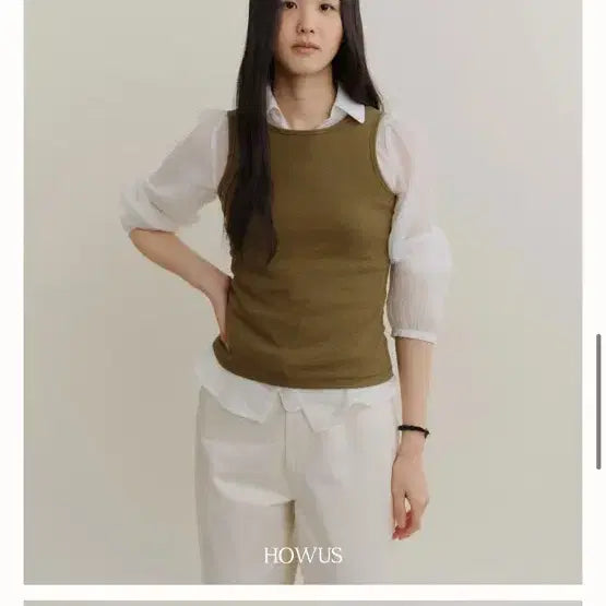 [BUNJANG] HOS Add Sheer Blouse (Ivory) / 호와스 add sheer boluse (ivory)